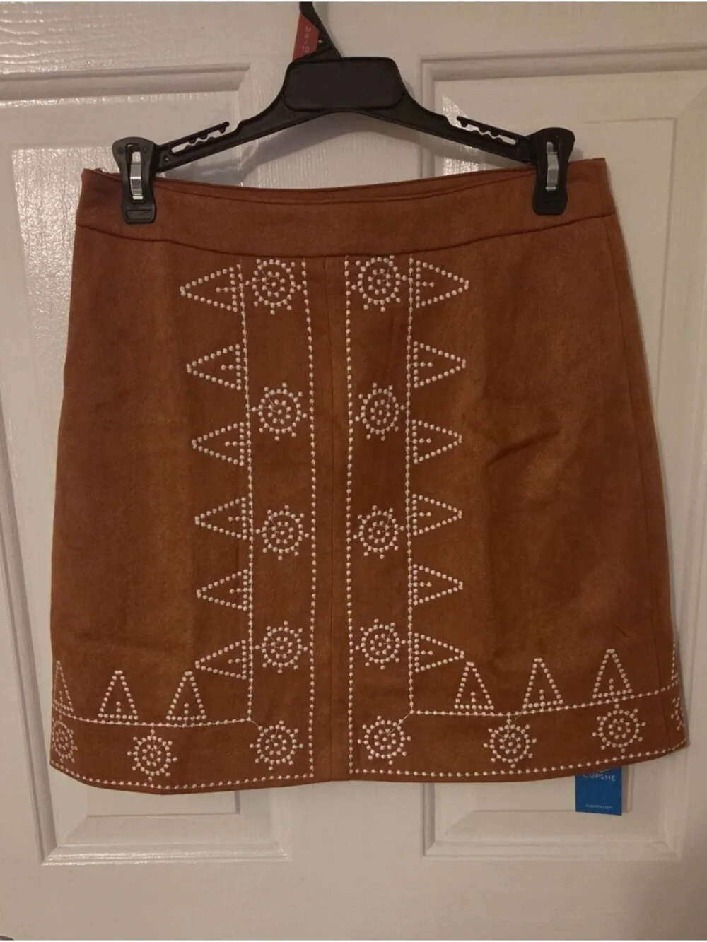 Brown Studded Faux-Suede Mini Skirt - Women